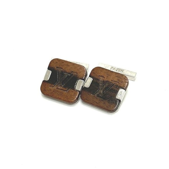AUTHENTICITY GUARANTEED LOUIS VUITTON LV logo Accessories cuffs Wood / - Picture 1 of 5